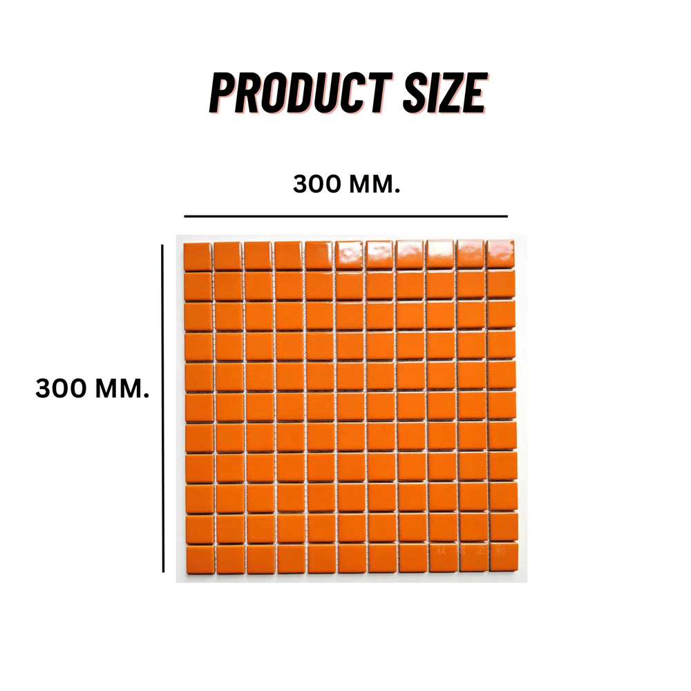 โมเสค TIMELESS TILES รุ่น CLASSIC SQUARE 25 ขนาด 30X30 ซม. สีส้ม ผิวเงา ORANGE GLOSS โมเสคเซรามิกทรงสี่เหลี่ยมจัตุรัส_1
